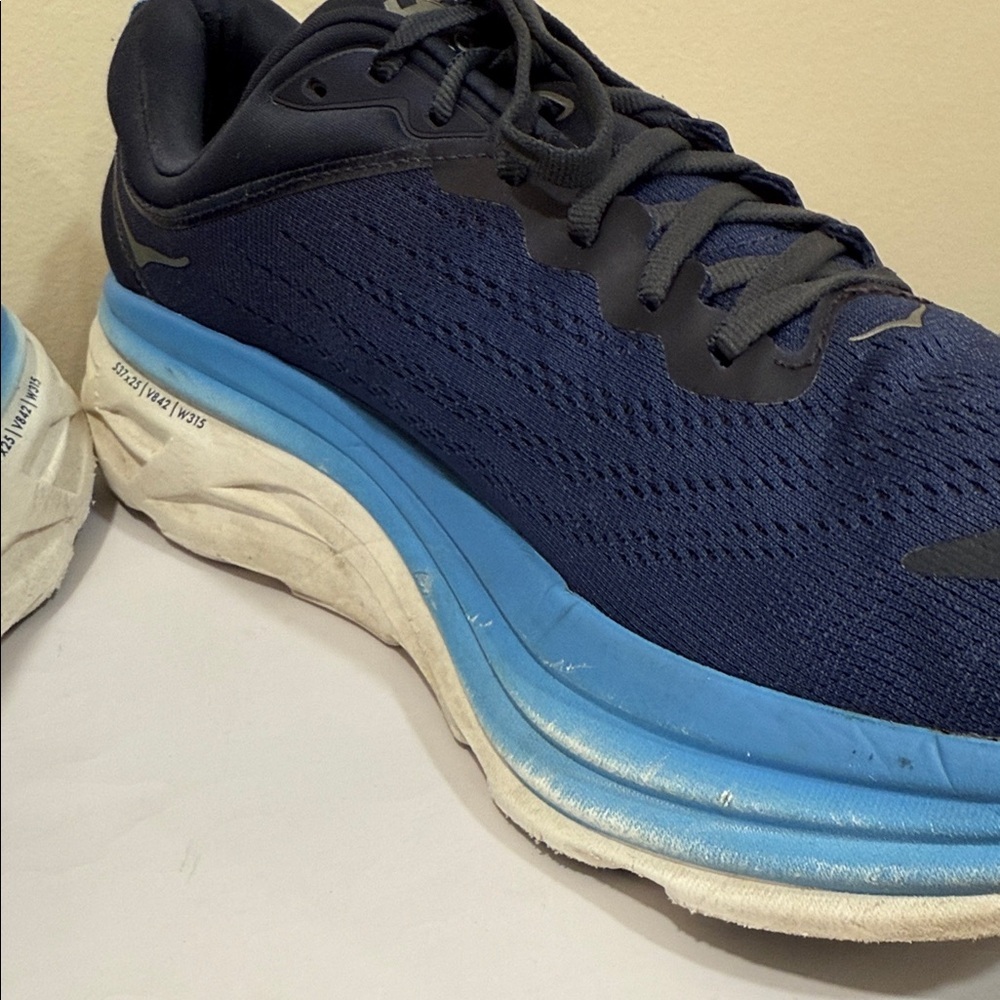 Hoka One One Men's Navy and Sky Blue Athletic Shoes Sneakers (sz 12) - Picture 8 of 10
